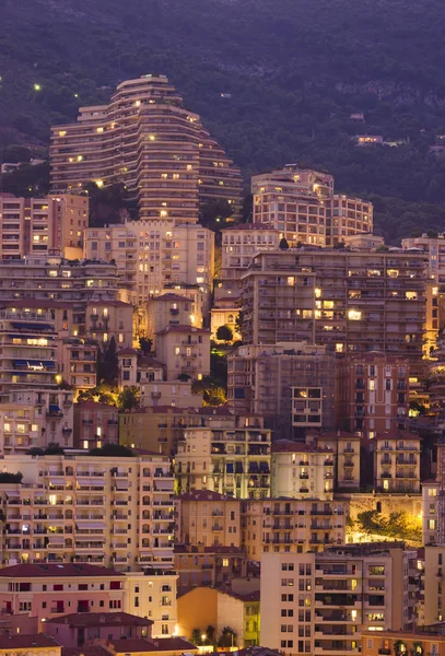 Nocne Monaco Monte Carlo Miasto — Zdjęcie stockowe