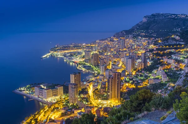 Monte Carlo Stad Bij Nacht Monaco — Stockfoto