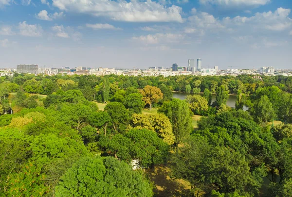 Bukarest Stadt Luftaufnahme Von Herastrau Park Und Gebäuden — Stockfoto
