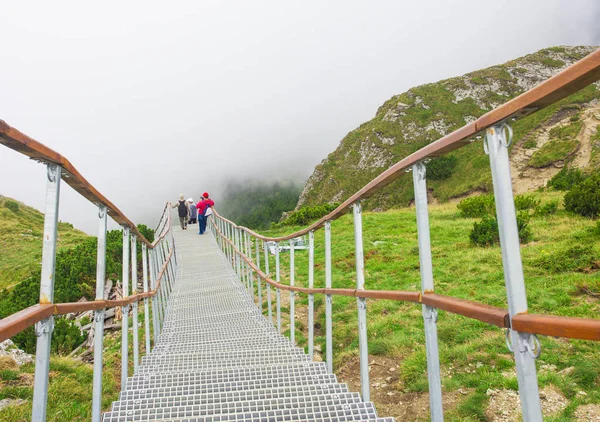 Ladder Stairs Beautiful Mountain Landscape Ceahlau Toaca Romania — Stock Photo, Image