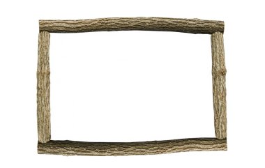 ahşap çerçeve doğal beyaz arka plan üzerinde izole