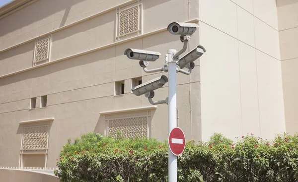 Many Video Surveilance Camera City Street — Stock Photo, Image