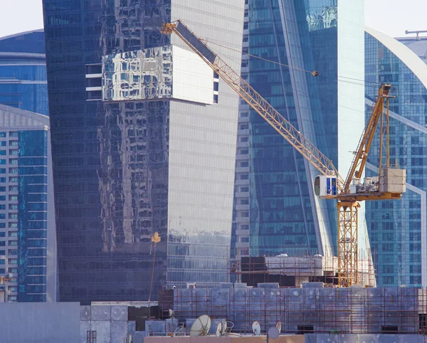 Construction Crane Modern Buildings City — Stock Photo, Image