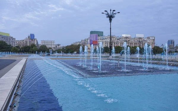 Fontana Acqua Nella Città Bucarest Romania — Foto Stock