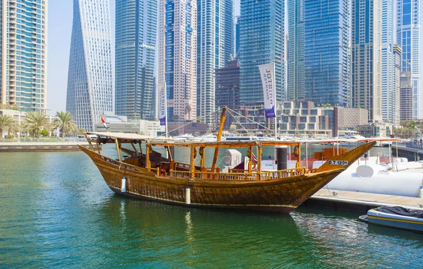 Dubai Uae September 2018 Dubai Marina City Skyscrapers Boats United — Stock Photo, Image