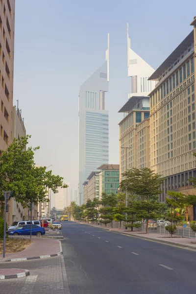 Dubai Eau Septiembre 2018 Calle Dubai Con Emirates Towers Eau — Foto de Stock