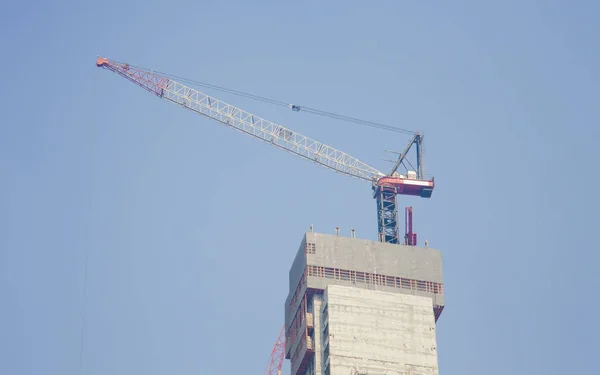 Nieuwe Moderne Bouw Kranen Site — Stockfoto