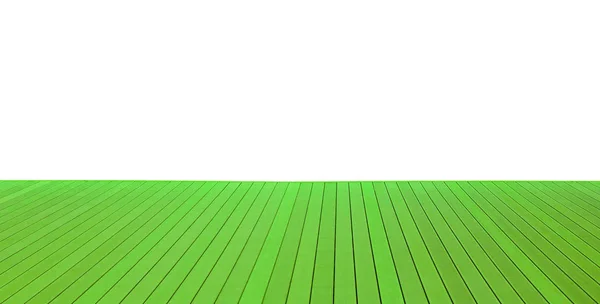 Grüner Holzboden Mit Holzdielen Isoliert Auf Weißem Hintergrund — Stockfoto
