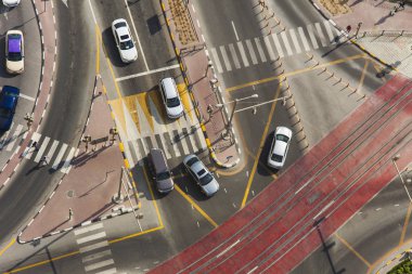 zebra, şehir merkezi Dubai yol geçtikten insanlar