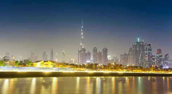 Dubai City Skyline Night — Stock Photo, Image