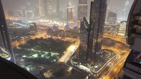 Dubai Città Notte Emirati Arabi Uniti — Foto Stock