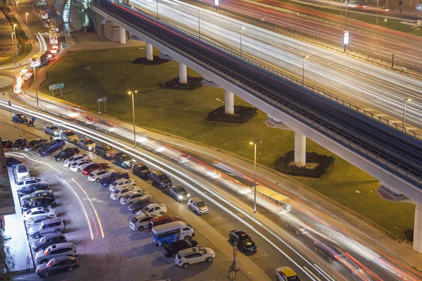 Dubai Egyesült Arab Emírségek Szeptember 2018 Night Road Dubai City — Stock Fotó