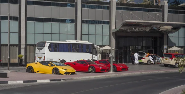 Dubai Eau Septiembre 2018 Coches Deportivos Lujo Frente Hotel Atana — Foto de Stock