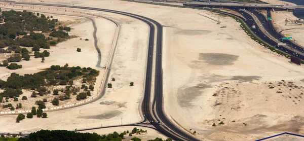 Silnice Městě Dubaj Letecký Pohled — Stock fotografie