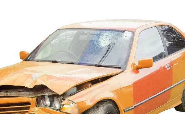 Damaged Car Accident Photo Isolated White — Stock Photo, Image