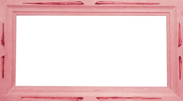 Czerwone Drewniane Ramki Białym Tle — Zdjęcie stockowe