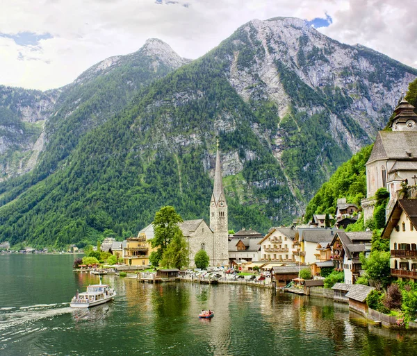 Халл Горное Озеро Туристическая Лодка Австрия — стоковое фото
