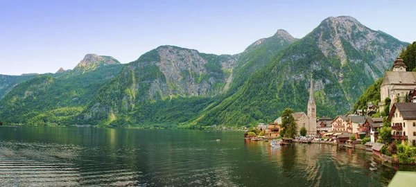 哈尔施塔特 山湖全景 奥地利 — 图库照片