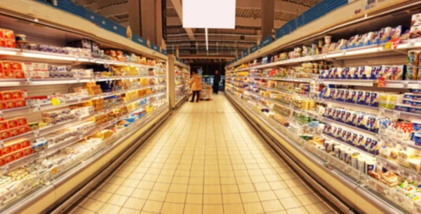 Image Floue Intérieur Des Supermarchés — Photo