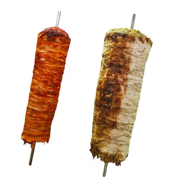 Beyaz arka plan üzerinde izole Arapça shawarma et