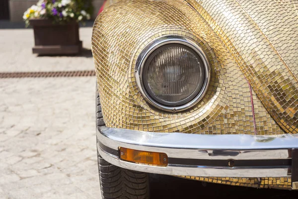 Frente Carro Velho Retro Com Textura Mosaico — Fotografia de Stock