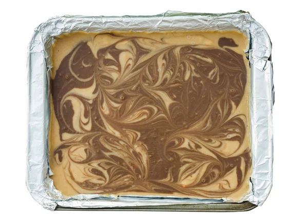 Choklad Grädde Isolerad Vit Läcker Dessert — Stockfoto