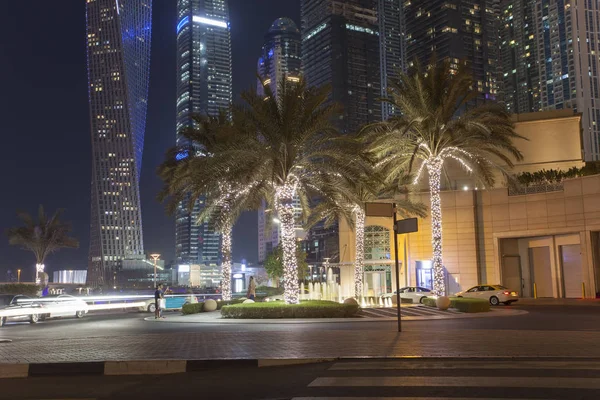 Dubai Marina Város Skyline Éjjel Egyesült Arab Emírségek — Stock Fotó