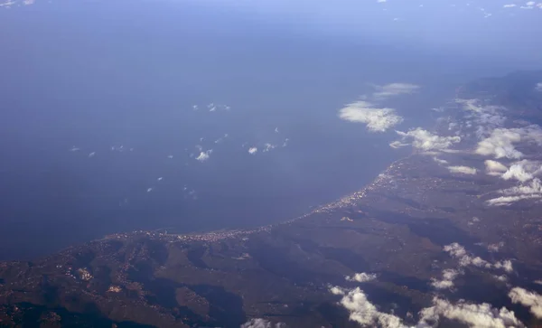 Kusten Medelhavet Havsutsikt Från Flygplan — Stockfoto