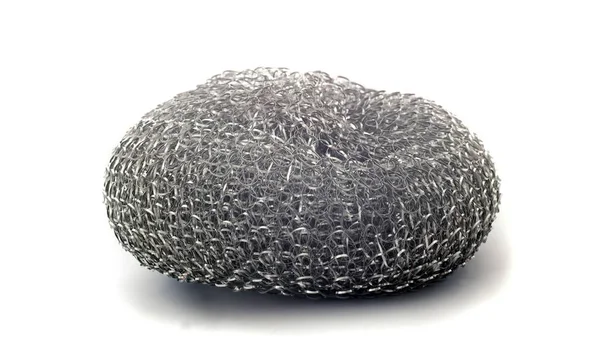 Metal Wire Kitchen Sponge Isolated White — Stock Photo, Image