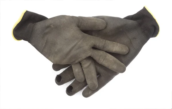 Luva Mão Usada Para Trabalho Jardim Isolado Branco — Fotografia de Stock