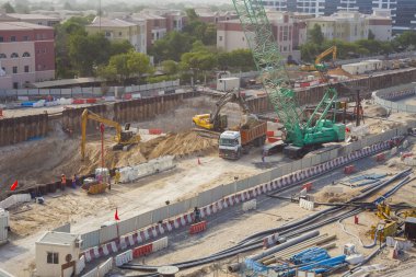 Dubai, BAE-Eylül 24 2018: Dubai Expo 2020 için inşaat sitesi. Birleşik Arap Emirlikleri