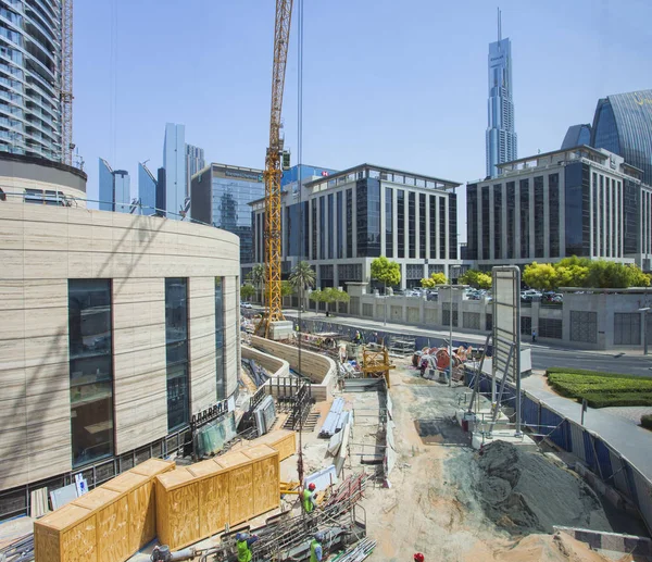 Dubaj Zea Wrzesień 2018 Robotnicy Budowie Dubai Zjednoczone Emiraty Arabskie — Zdjęcie stockowe