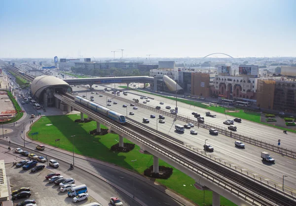 Dubai Eau Septiembre 2018 Moderno Transporte Metro Centro Ciudad Dubai — Foto de Stock