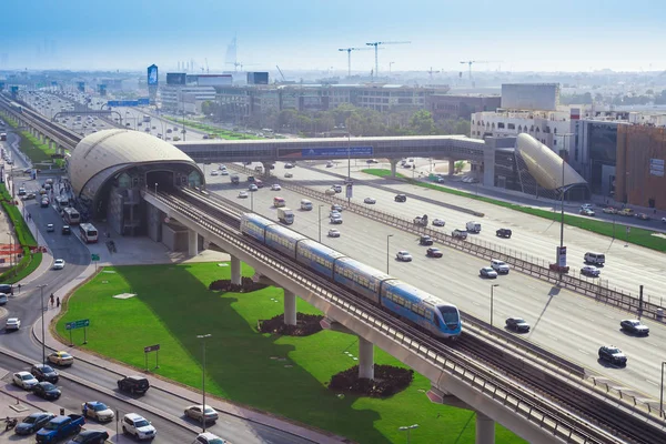 Dubai Eau Septiembre 2018 Moderno Transporte Metro Centro Ciudad Dubai — Foto de Stock