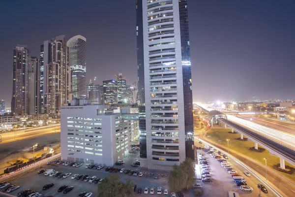 Dubaj Zea 2018 Września Drogi Nocy Miasto Dubaj Zjednoczone Emiraty — Zdjęcie stockowe