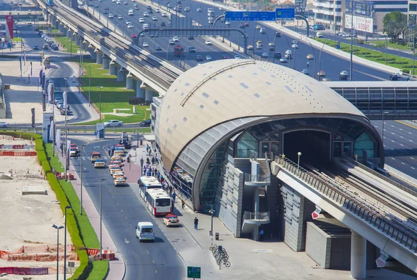 Dubai Uae September 2018 Metro Oder Bahnstation Für Den Verkehr — Stockfoto