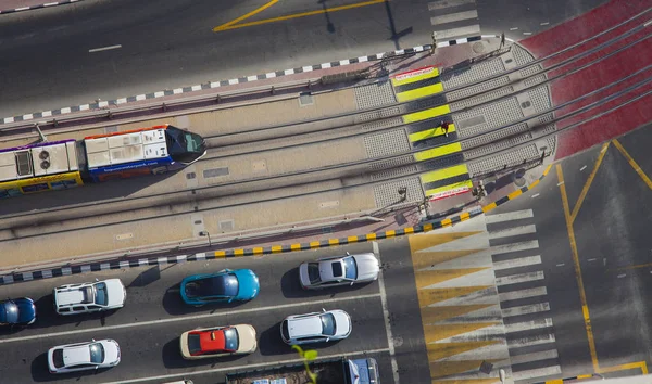 Дубай Оаэ Сентября 2018 Вождение Трамвая Железной Дороге Дубай Марина — стоковое фото