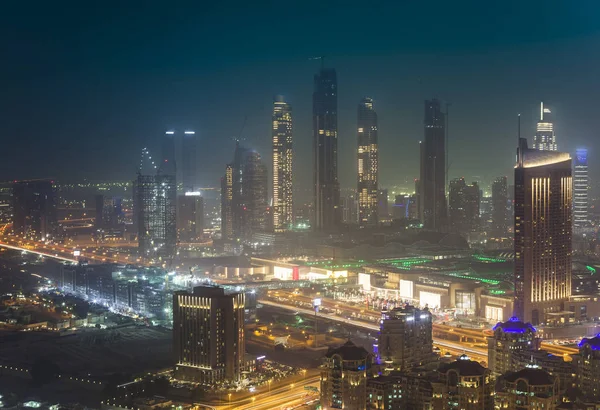 Πόλη Του Ντουμπάι Νύχτα Ηνωμένα Αραβικά Εμιράτα — Φωτογραφία Αρχείου