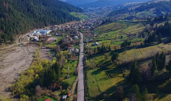 Road Village Poiana Teiului Romania — Stock Photo, Image