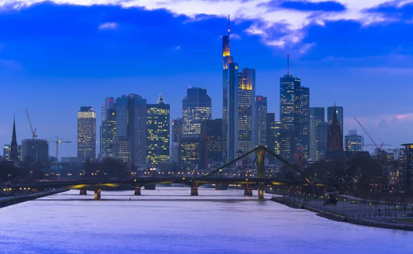 Frankfurt Main Deutschland Februar 2015 Stadtbild Von Frankfurt Bei Sonnenuntergang — Stockfoto