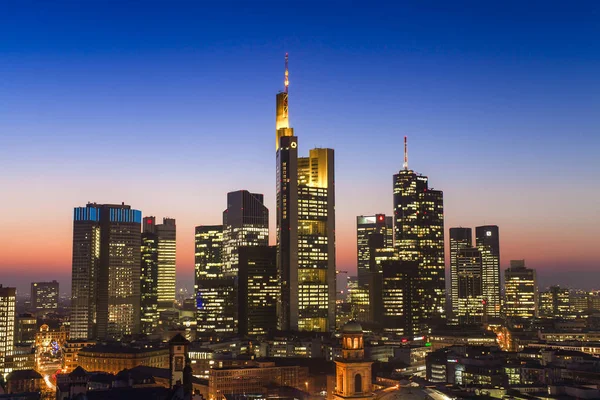 Frankfurt Main Alemanha Fevereiro 2015 Cidade Frankfurt Main Pôr Sol — Fotografia de Stock