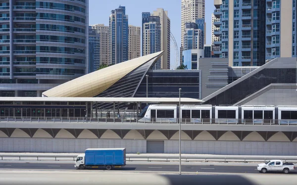 Dubai Emiratos Árabes Unidos Septiembre 2018 Tranvía Moderno Para Transporte — Foto de Stock