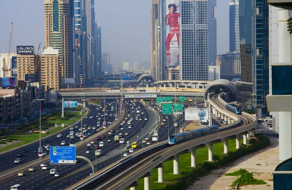Дубай Оаэ Сентября 2018 Современный Метротранспорт Центре Дубая — стоковое фото