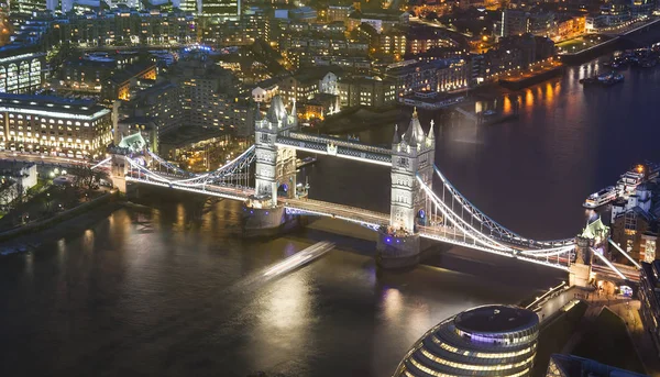 Tower Bridge London Városában Éjszakai Élet — Stock Fotó