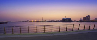 Dubai şehir manzaralı gün batımı, Birleşik Arap Emirlikleri