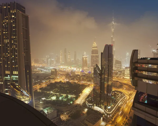 Πόλη Του Ντουμπάι Νύχτα Ηνωμένα Αραβικά Εμιράτα — Φωτογραφία Αρχείου