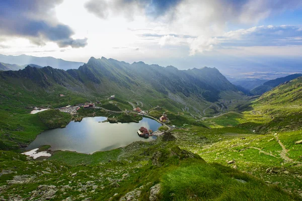 Jezioro Balea Górach Fagaras Rumunia — Zdjęcie stockowe
