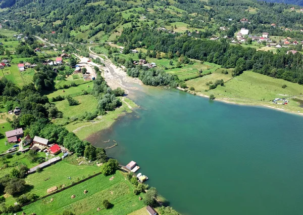 Vista Aérea Del Lago Izvorul Muntelui Bicaz Rumania — Foto de Stock