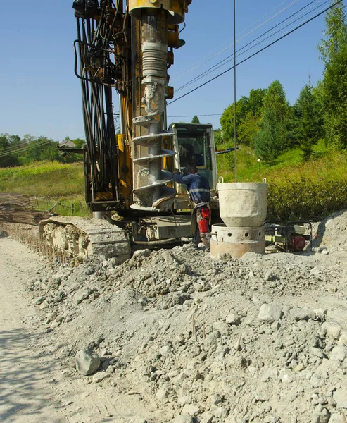 Máquina Para Construcción Carreteras —  Fotos de Stock