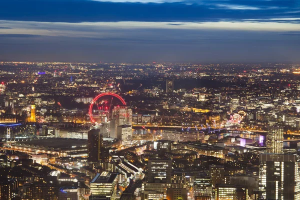 London Cityscape Night Reino Unido Vista Aérea — Fotografia de Stock